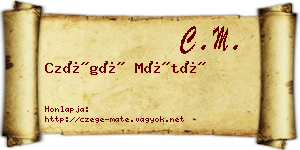 Czégé Máté névjegykártya