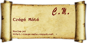 Czégé Máté névjegykártya
