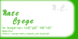 mate czege business card